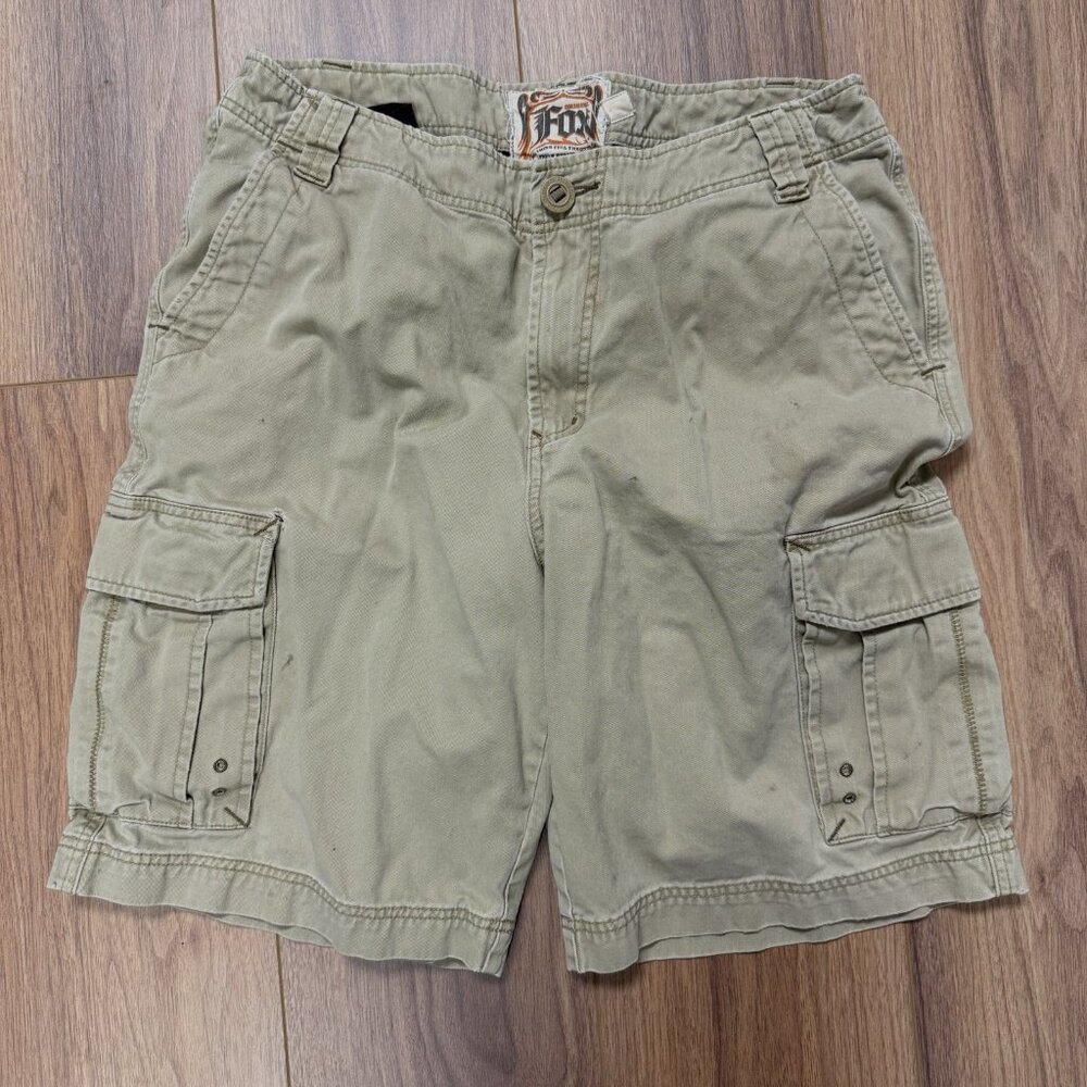 Fox Racing Deluxe Cargo Shorts Mens 36 (37x10) Beige Y2K